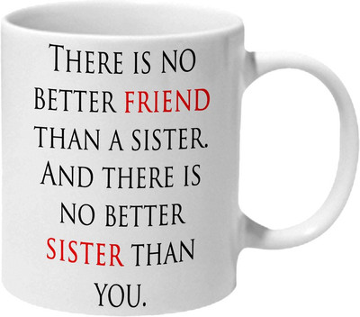 

Mooch Wale Friend Sisiter Ceramic Mug(325 ml), Multicolor