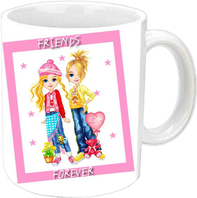 

Raj Laxmi Friendship White Ceramic With Cartoon Characters Ceramic Mug(3.5 ml)