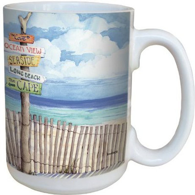 

Tree-Free Greetings Greetings lm43408 Relaxing Beach Signs by Paul Brent Ceramic with Full-Sized Handle, 15-Ounce Ceramic Mug(60 ml), Multicolor