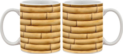 

Artifa Bamboo Design Porcelain, Ceramic Mug(350 ml), Multicolor