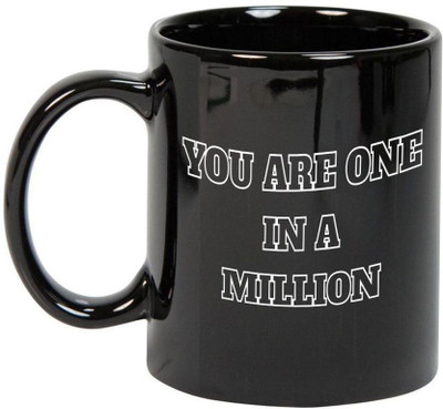 

Prithish One in a Million Black Ceramic Mug(330 ml), Multicolor