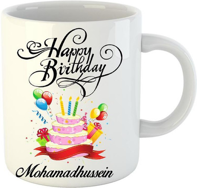 

Huppme Happy Birthday Mohamadhussein White (350 ml) Ceramic Mug(350 ml)