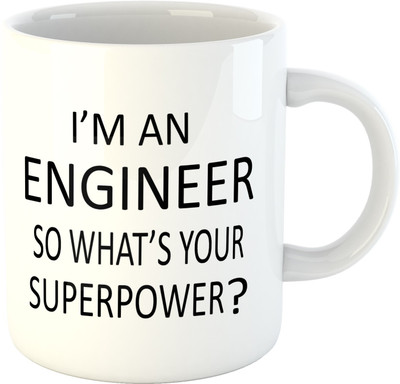 Deeher Gifts I'M An Engineer Ceramic Mug(350 ml), Black;white