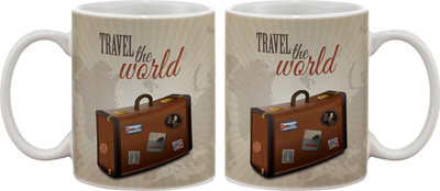 

Artifa Travel The World Porcelain, Ceramic Mug(350 ml), Multicolor