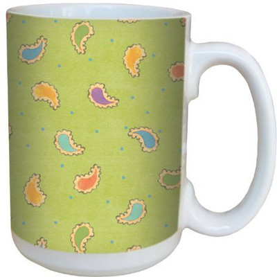 

Tree-Free Greetings Greetings 79251 Pastel Paisley by Debbie Mumm Ceramic with Full-Sized Handle, 15-Ounce Ceramic Mug(60 ml), Multicolor