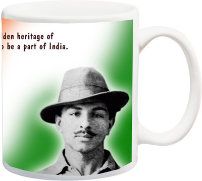 

ME&YOU Republic Day;Let Us Remember The Golden Heritage Of Our Country... Bhagat Singh Printed Ceramic Mug(325 ml), Multicolor