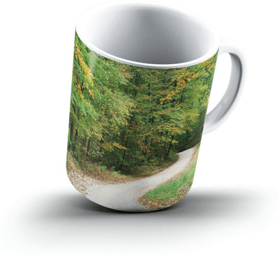 Ucard Country Road In Autumn Nashville Indiana2435 Bone China, Ceramic, Porcelain Mug(325 ml)