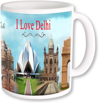 

PhotogiftsIndia I Love Delhi With Collarge 03 Ceramic Mug(325 ml), Multicolor