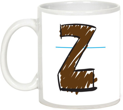 

AllUPrints Colorful Handwritten Alphabet Letters "Z" Ceramic Mug(325 ml), White