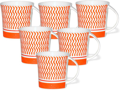 

Clay Craft Coffee, JACKSON 397 Bone China Mug(150 ml, Pack of 6), Multicolor
