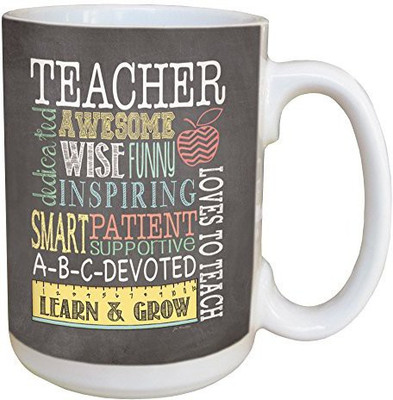 

Tree-Free Greetings Greetings 46220 Jo Moulton Awesome Teacher Ceramic with Full-Sized Handle, 15-Ounce Ceramic Mug(60 ml), Multicolor