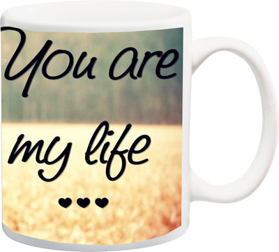 

ME&YOU -Perfect Gift for Lover/Husband/Wife/Boyfriend/Girlfriend;You are my Life Printed Ceramic Mug(325 ml), Multicolor