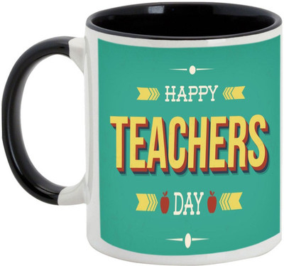 

AllUPrints Happy Teacher's Day To All Teachers Ceramic Mug(325 ml), Black