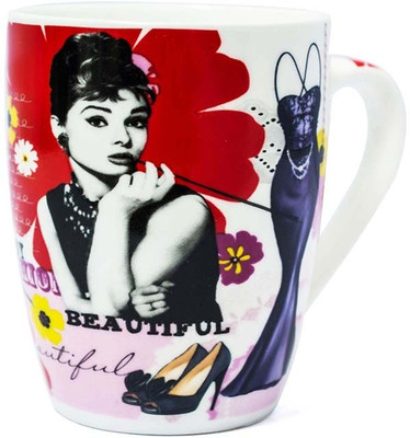 

Painting Mantra Audrey Hepburn Fashion Red Ceremic coffee Ceramic Mug, Multicolor