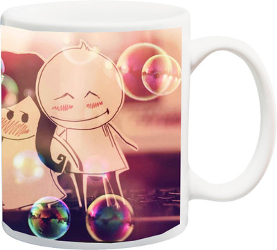 

ME&YOU Gift for Husband/Wife/Boyfriend/Girlfriend/lover;Special Hug Me Cute Couple Love HD Printed Ceramic Mug(325 ml), Multicolor