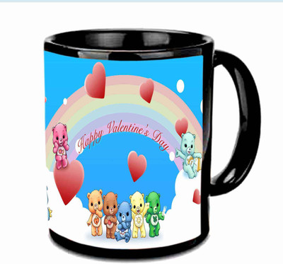 

Raj Laxmi teddys heart valentine black Ceramic Mug(350 ml)