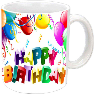 

Raj Laxmi b'day colourfull balloons white Ceramic Mug(350 ml)