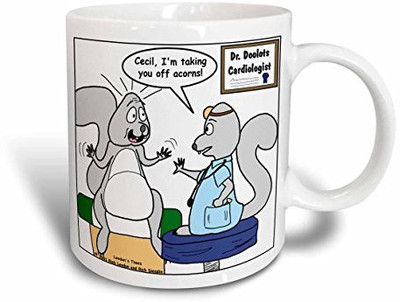 

3dRose Doctor Squirrel Md Ceramic, 11 oz, White Ceramic Mug(60 ml), Multicolor