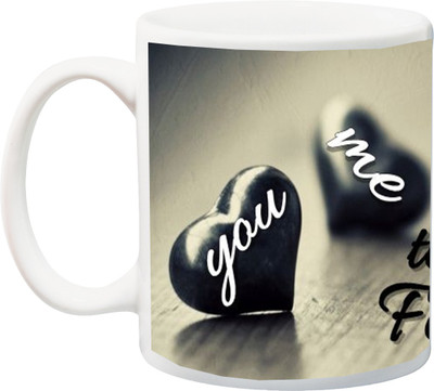 

ME&YOU Valentine's Day, Anniversary Gift; Together Forever U & Me Printed Ceramic Mug(325 ml), Multicolor