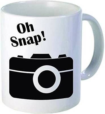 

Rikki Knight Knight Oh Snap! Camera Humor Ceramic Coffee Cups, 11 oz, White Ceramic Mug(60 ml), Multicolor