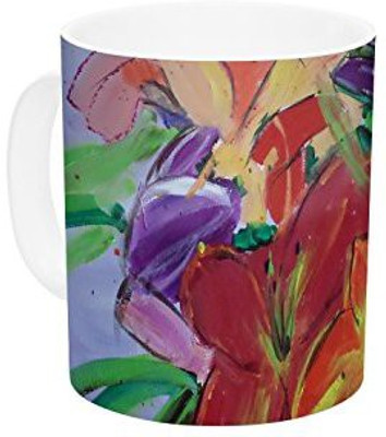 

Kess InHouse InHouse Cathy Rodgers Matisse Styled Lillies Rainbow Flower Ceramic Coffee, 11 oz, Multicolor Ceramic Mug(60 ml)