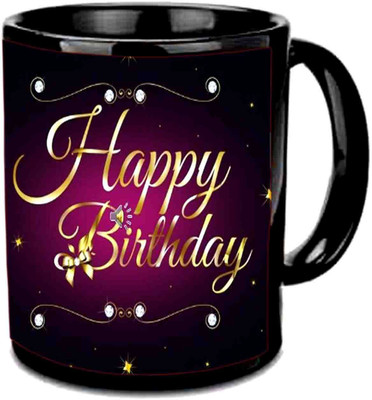 

Raj Laxmi Simple & Sweet Design B'day Gift Black Ceramic Mug(3.5 ml)