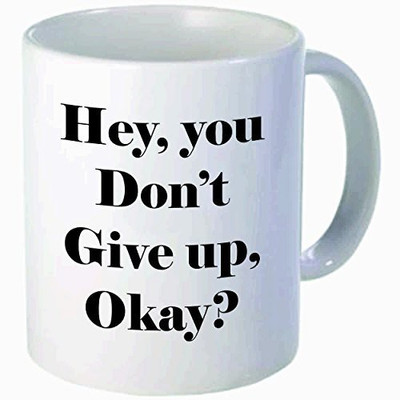 

Rikki Knight Knight Don't Give Up Inspirational Quotes Ceramic Coffee, 11 oz, White Ceramic Mug(60 ml), Multicolor