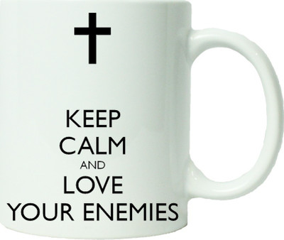 

Maison N Mode Keep Calm And Love Your Enemies Coffee Ceramic Mug(330 ml), Multicolor