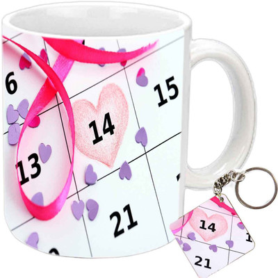 

Raj Laxmi valentine dates white Ceramic Mug(395 ml)