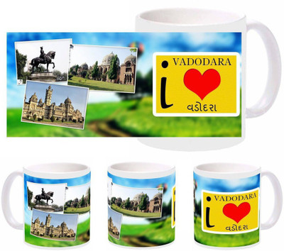 

Snapgalaxy I Love Vadodara Ceramic Mug(320 ml), Multicolor