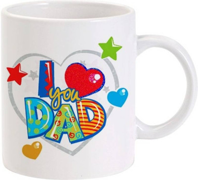 

ME&YOU Gift for Father/daddy/;I love you Dad printed Ceramic Mug(325 ml), Multicolor