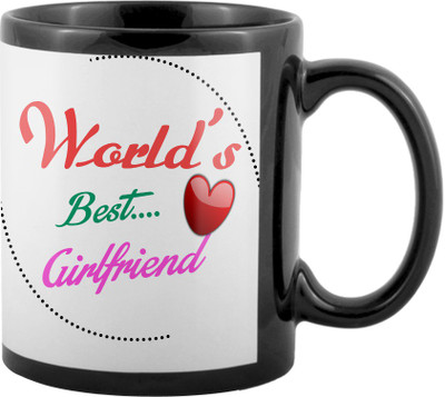 

SKY TRENDS World's Best Gifts For Valentine Girlfriend Boyfriend Friend Husband Wife Anniversary & Birthday Design Code 025 Ceramic Mug(325 ml), Black