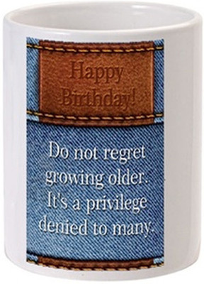 

Allthingscustomized Happy Birthday Ceramic Mug, White