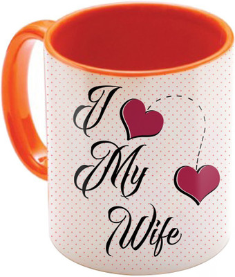 

SKY TRENDS Wonderful & Best Valentine Orange Gift For GirlFriend,Boyfriend,Husband,Wife,Friend Design Cod 079 Ceramic Mug(325 ml)