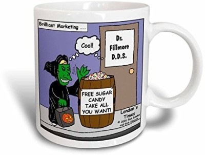 

3dRose Dentistry Marketing Schemes Ceramic, 11 oz, White Ceramic Mug(60 ml), Multicolor