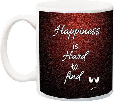 

ME&YOU Gift for Husband/Wife/Boyfriend/Girlfriend/lover;"Happiness is hart to find, 3D Printed Ceramic Mug(325 ml), Multicolor