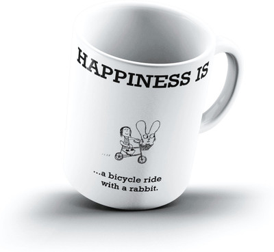 Ucard Happiness Is1583 Bone China, Ceramic, Porcelain Mug(325 ml)