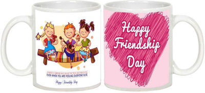 

AllUPrints Friendship Day Gifts - Gift For Friend (Design 18) Ceramic Mug(325 ml, Pack of 2), White