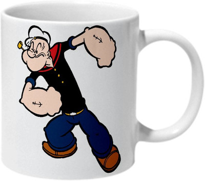 

Mooch Wale Popeye Angry Ceramic Mug(325 ml), Multicolor