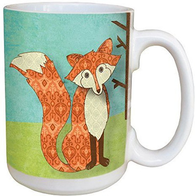 

Tree-Free Greetings Greetings 46135 Paul Brent Whimsical Fox Ceramic with Full-Sized Handle, 15-Ounce Ceramic Mug(60 ml), Multicolor