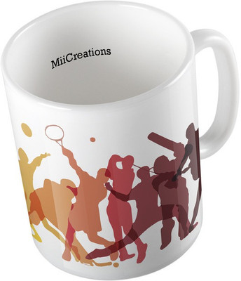 

MiiCreations Printed Sports Player Ceramic Mug(325 ml), Multicolor