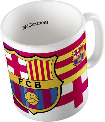 

MiiCreations Printed ,Barcelona football club Ceramic Mug(325 ml), Multicolor