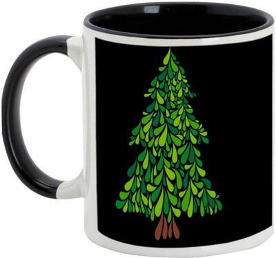 

AllUPrints Unique Christmas Decoration Ceramic Mug(325 ml), Black