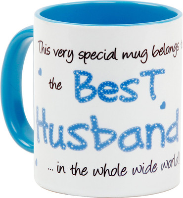 

Floweraura Best Husband Ceramic Mug(350 ml), Multicolor