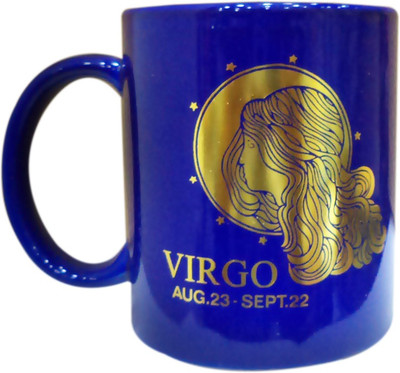 

Divsam Vigro Zodiac Sign Coffee Ceramic Mug(350 ml), Blue;gold