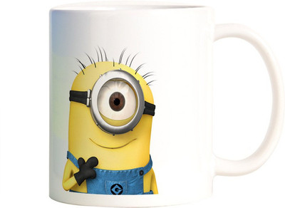 

Rangeele Inkers happy Minions Ceramic Mug(300 ml), Multicolor