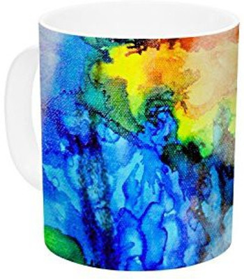 

Kess InHouse InHouse Claire Day Clairefied Rainbow Paint Ceramic Coffee, 11 oz, Multicolor Ceramic Mug(60 ml)