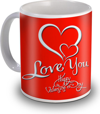 

SKY TRENDS I Love You Heart Gift For Valentine's Ceramic Mug(350 ml), White