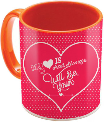 

SKY TRENDS Valentine Gift for Girlfriend Love Printed I Love U Forever Perfect for Her Him Wife Fiance Anniversary And Birthday STGD199 Ceramic Mug(325 ml), Orange