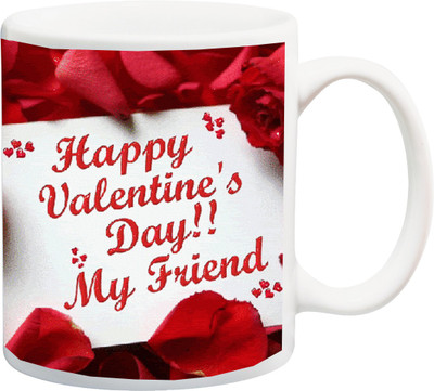 

ME&YOU Valentine's Day Gift For Friend Printed Ceramic Mug(325 ml), Multicolor